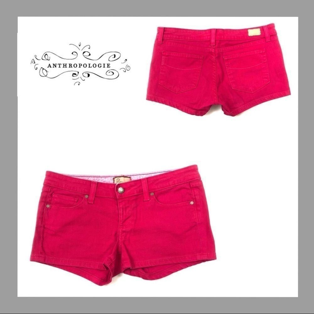 Anthropologie Paige Hot Pink Jean Shorts Size 28